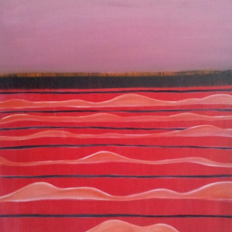 Horizonte (rot) - Öl auf LW - 70 x 50 - 03-2015